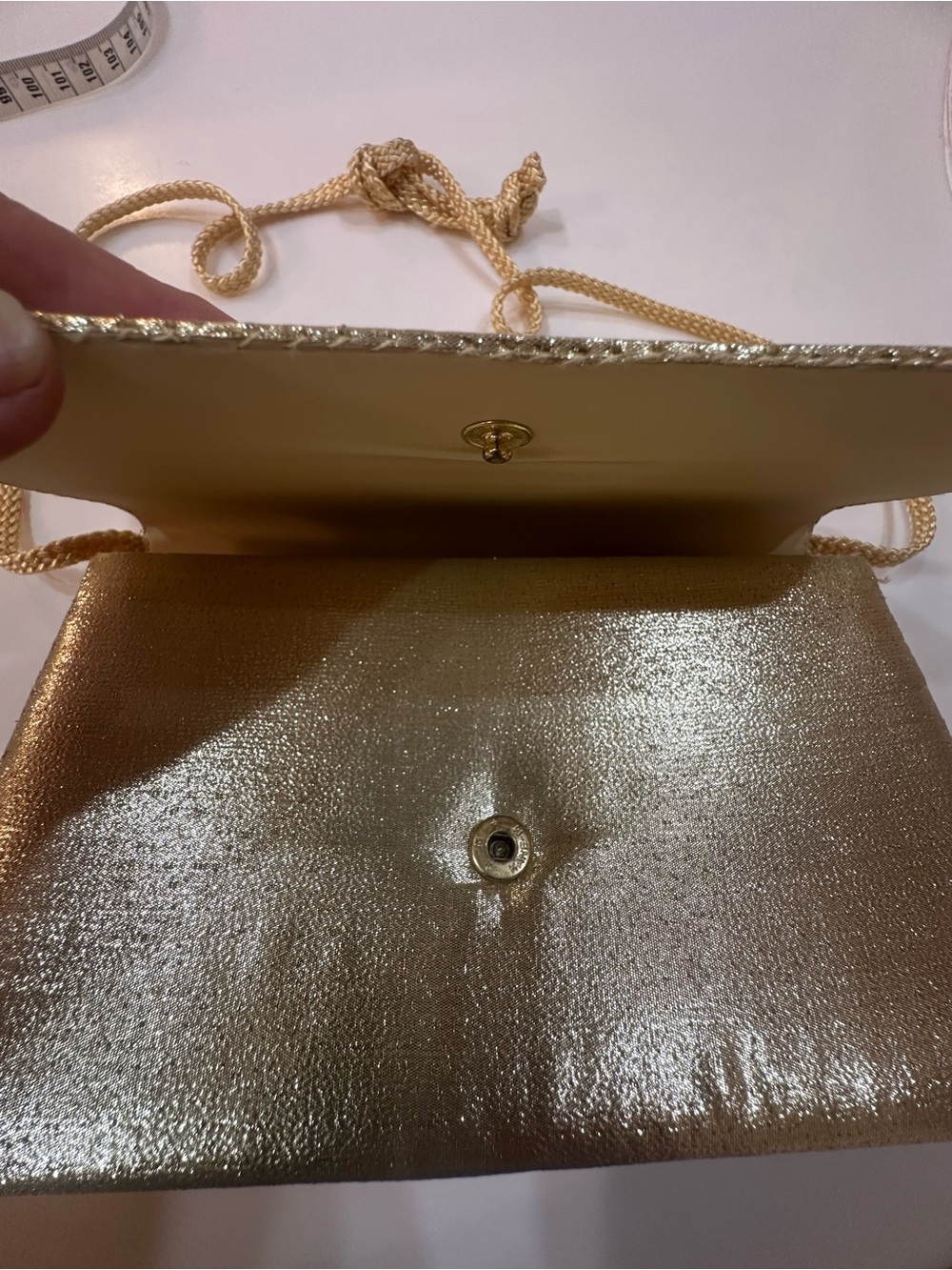 Vintage Metallic Gold Evening Clutch Bags Optional Strap La Regale & Seventeen - Picture 5 of 15